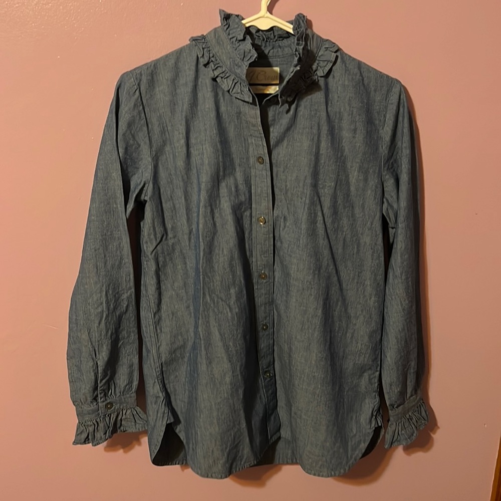 NWT J.Crew Classic Button Down Blue Shirt